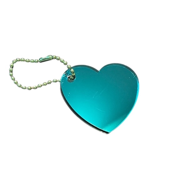 Mirrored Acrylic Teal Blue Heart Back Pack Charm Mirror Back NEW Lucky Charm - Picture 1 of 3